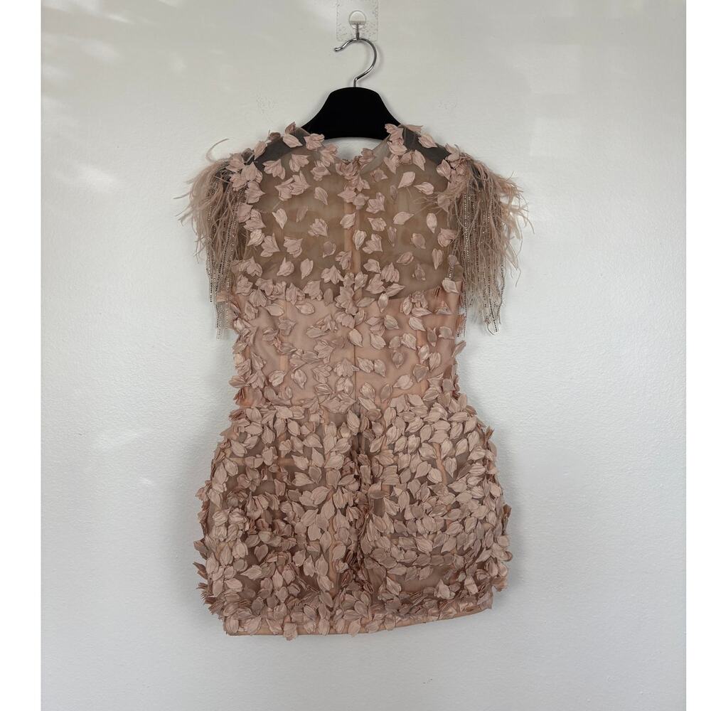 NWT Gemy Maalouf Avant Garde Floral Applique Structure Hoop Skirt Mini Dress 6 - Picture 3 of 9